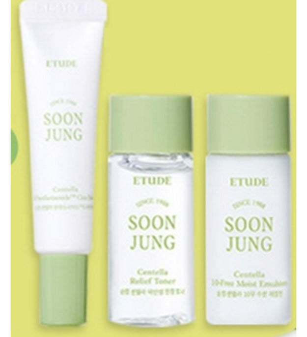 Etude Soonjung Centella Toner 200ml + 15ml + Emulsion 130ml + 15ml + Cica Balm 10ml