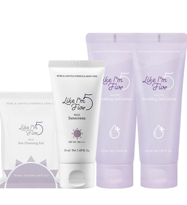 Soothing gel lotion (2ea) + baby sun cream + sun cleansing pad pouch type
