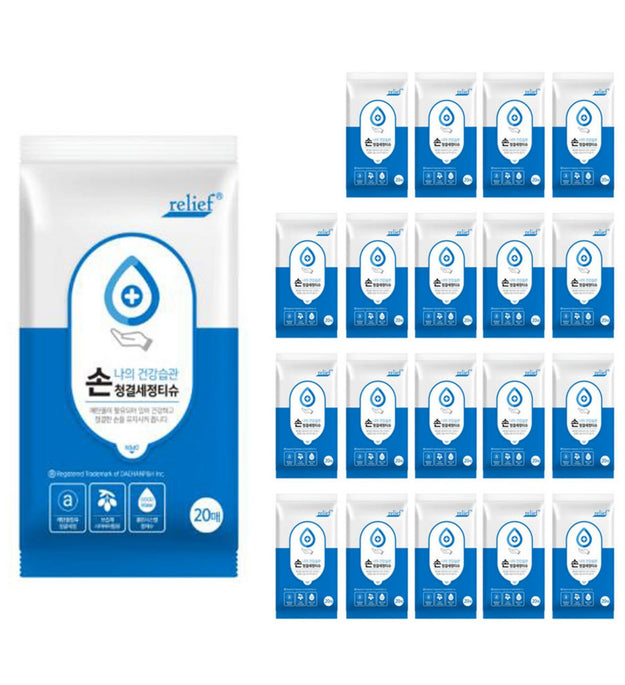 Relief Hand Cleansing Wipes Portable