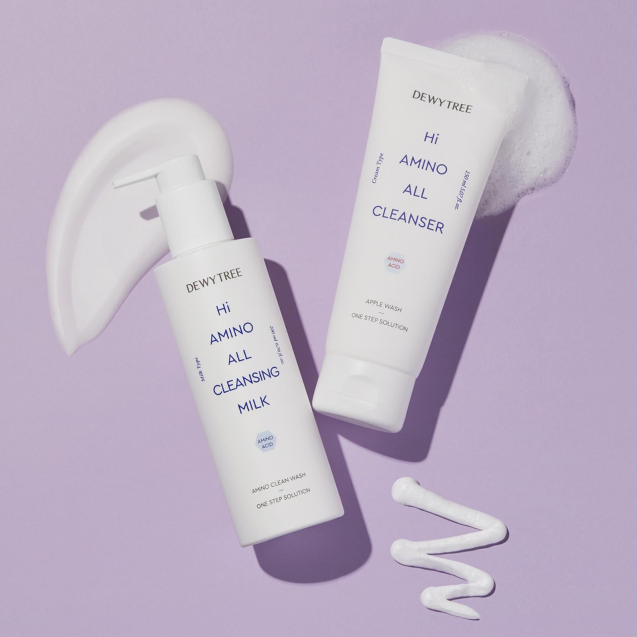 Dewy Tree High Amino All Cleansing Milk 200ml + Cleansing Foam 150ml Set