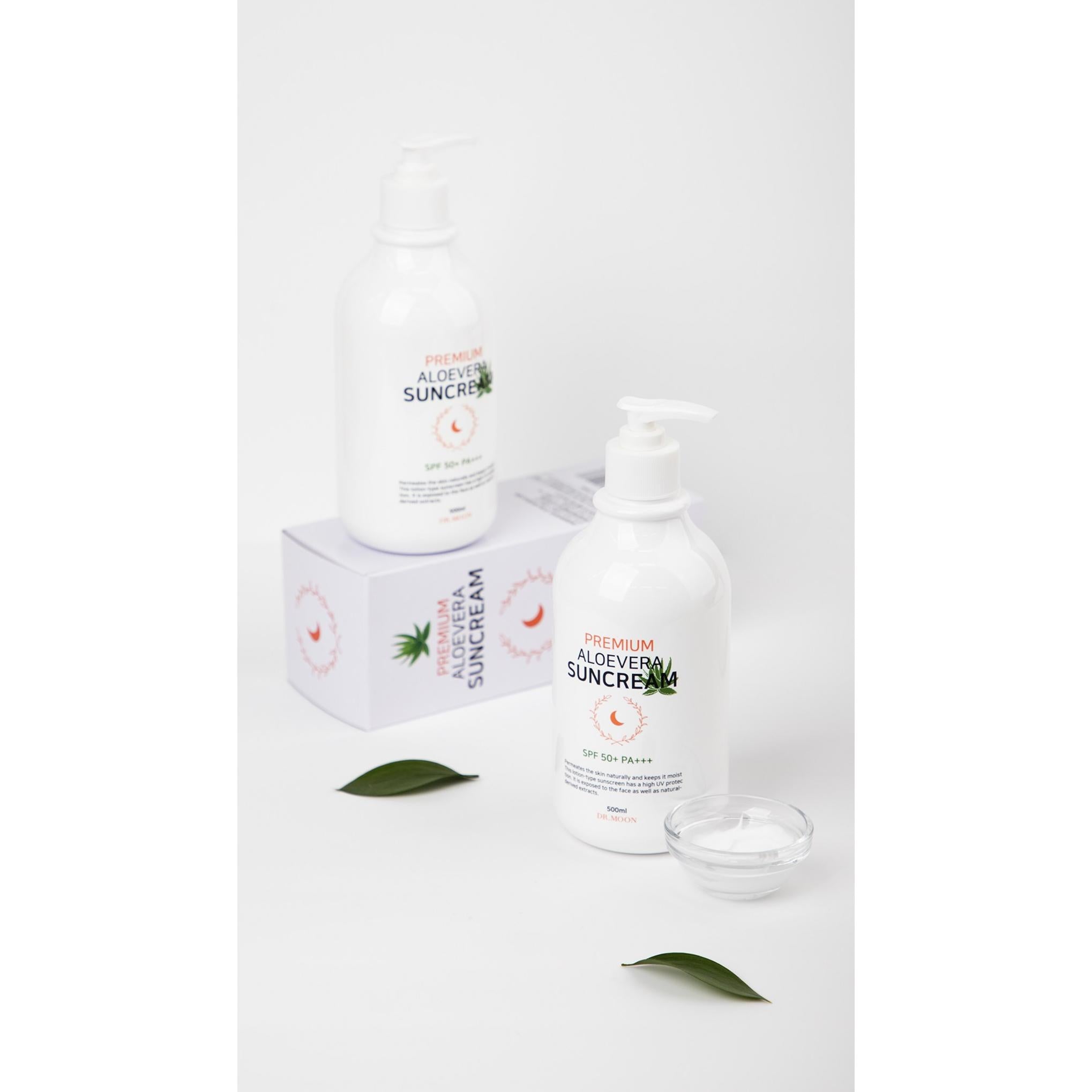 Dr. Moon Premium Солнцезащитный крем большой емкости с алоэ вера SPF50+ PA+++