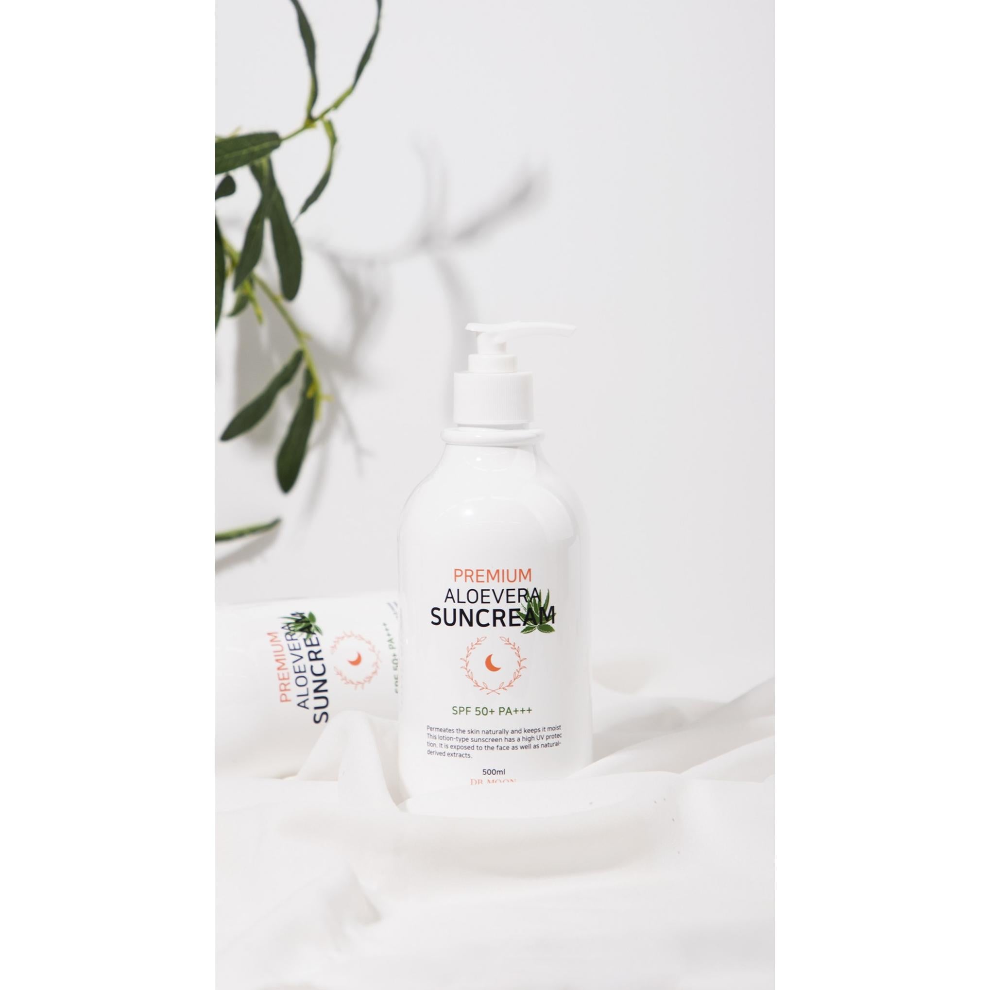 Dr. Moon Premium Солнцезащитный крем большой емкости с алоэ вера SPF50+ PA+++