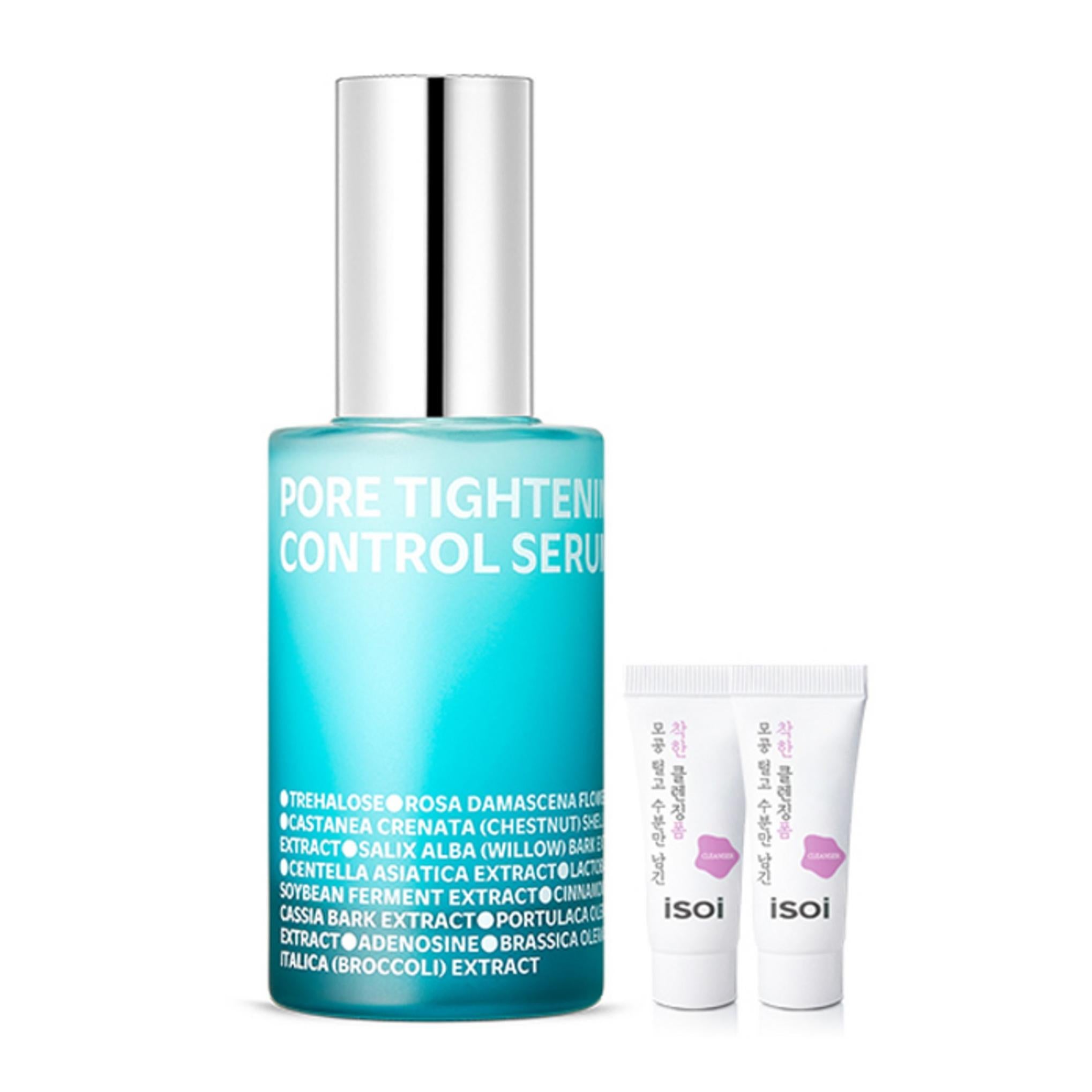 Isoi Pore Tightening Control Serum 50ml + Moisture Cleansing Foam 7ml x 2p Set