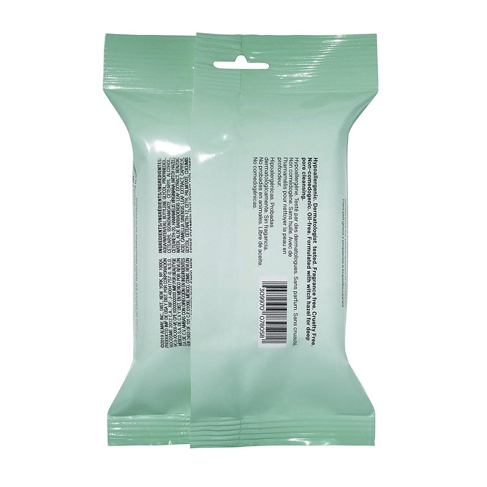 Toalhetes de limpeza removedores de maquiagem de tez clara dupla biodegradável Almay