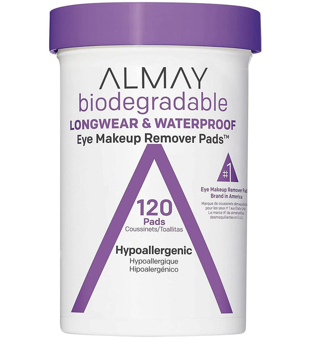 Almay 生分解性ロングウェア＆防水アイメイクアップリムーバーパッド
