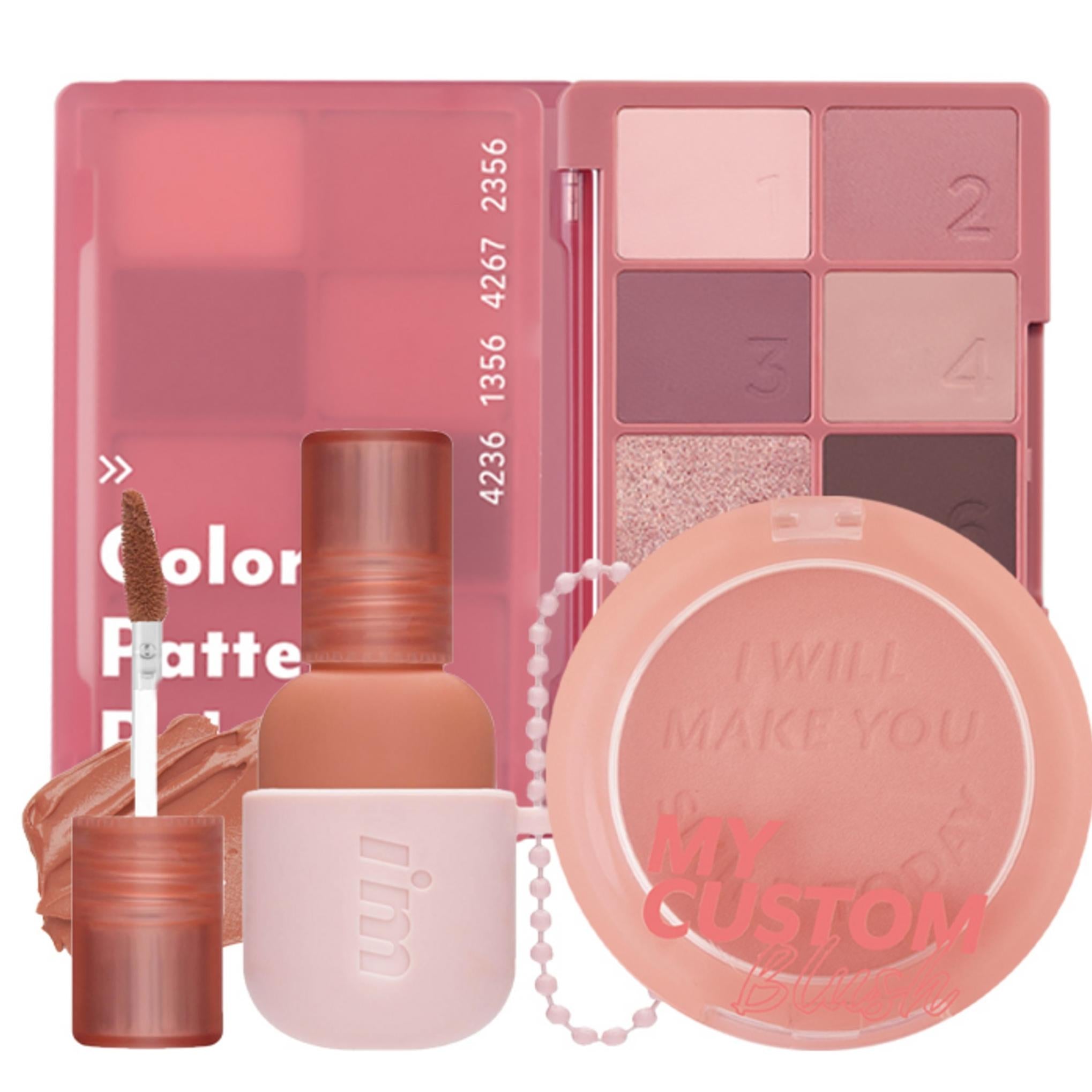 I'M MEME Палетка макияжа в прохладных тонах Valentine Cool Tone Candy + Румяна 6г + Помада 3.5г Набор