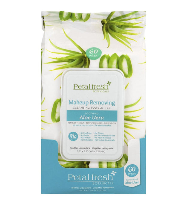 Petal Fresh Makeup Removing Cleansing Towelette Soothing Aloe Vera
