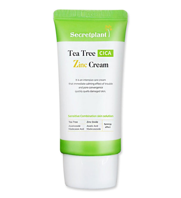 Secret Plant Tea Tree Cica Zinc Calming Day Cream for Sensitive Skin