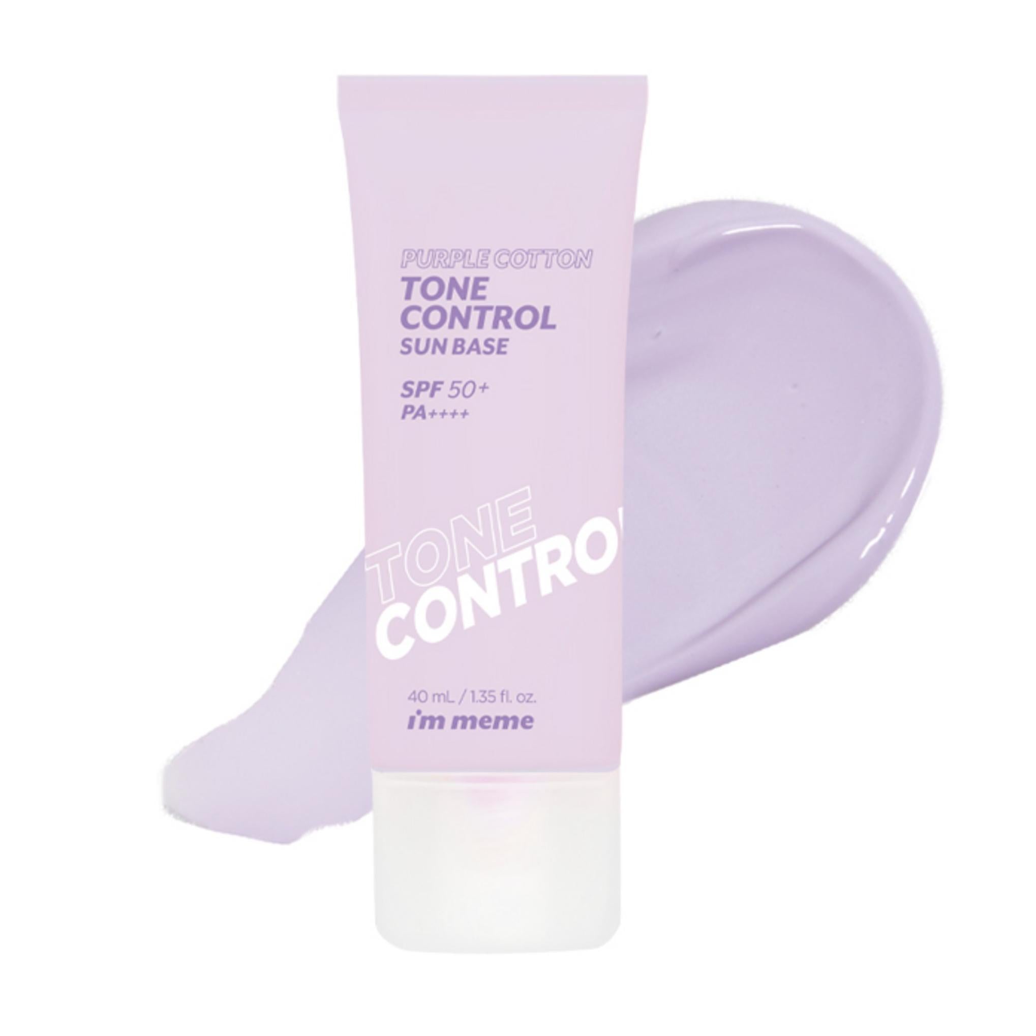 قاعدة حماية من الشمس بلون أرجواني من القطن من I'M MEME مع عامل حماية من الشمس SPF50+ PA++++