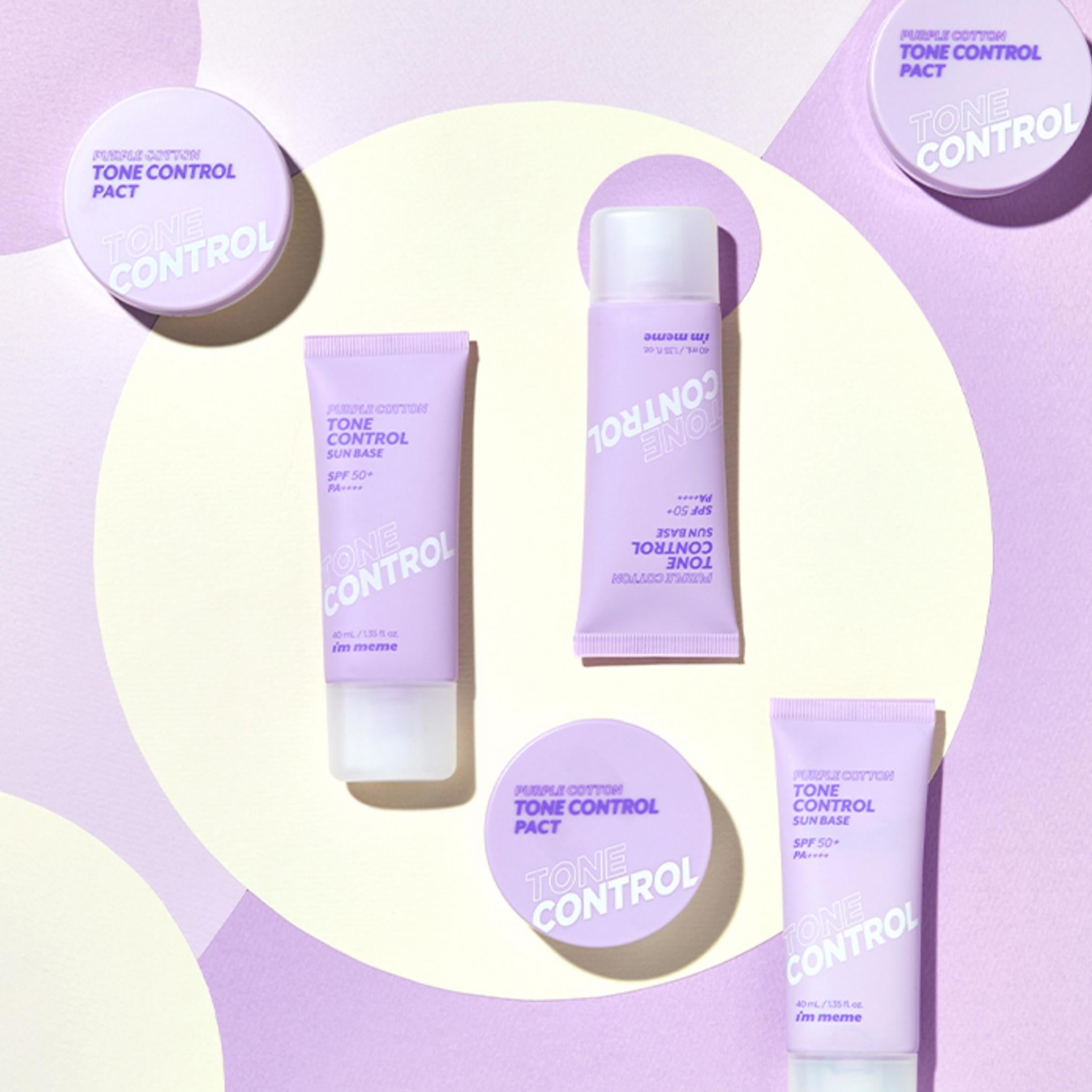 قاعدة حماية من الشمس بلون أرجواني من القطن من I'M MEME مع عامل حماية من الشمس SPF50+ PA++++