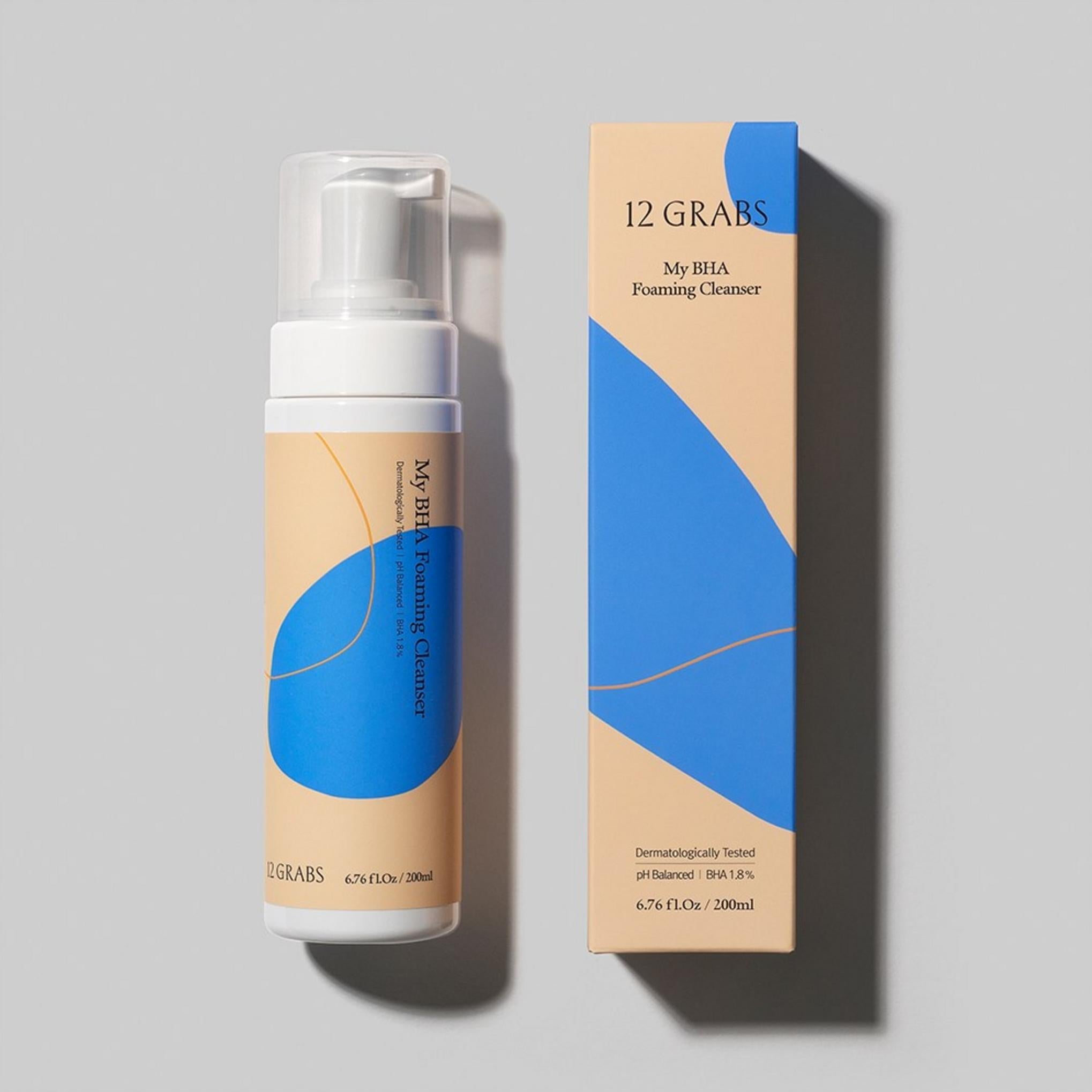 12 Grabs Baha Espuma Limpiadora BHA 200ml Limpiador para el Acné