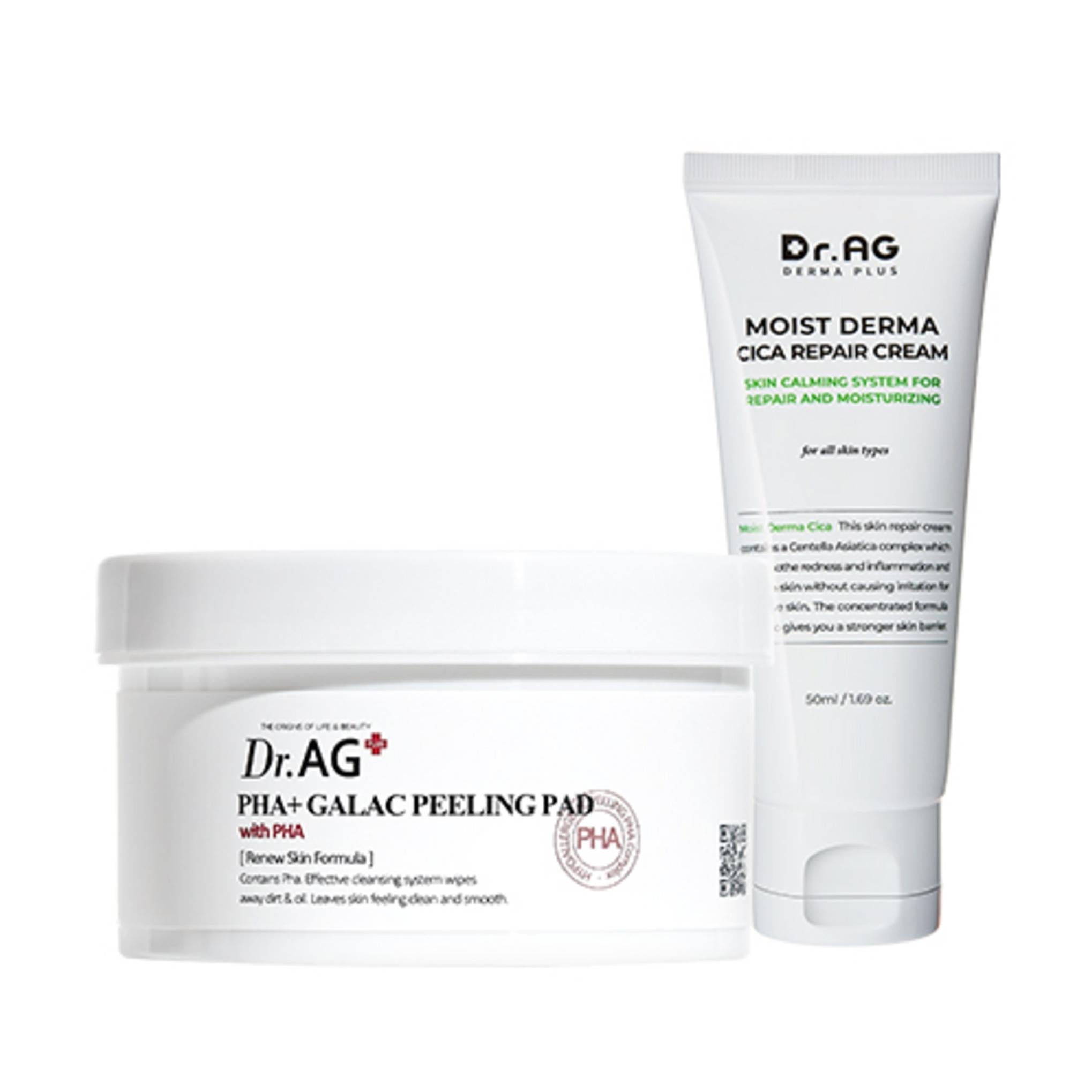 Dr.Age Paha Galak Peeling Pad 40p + Crema Riparatrice Cica 50ml