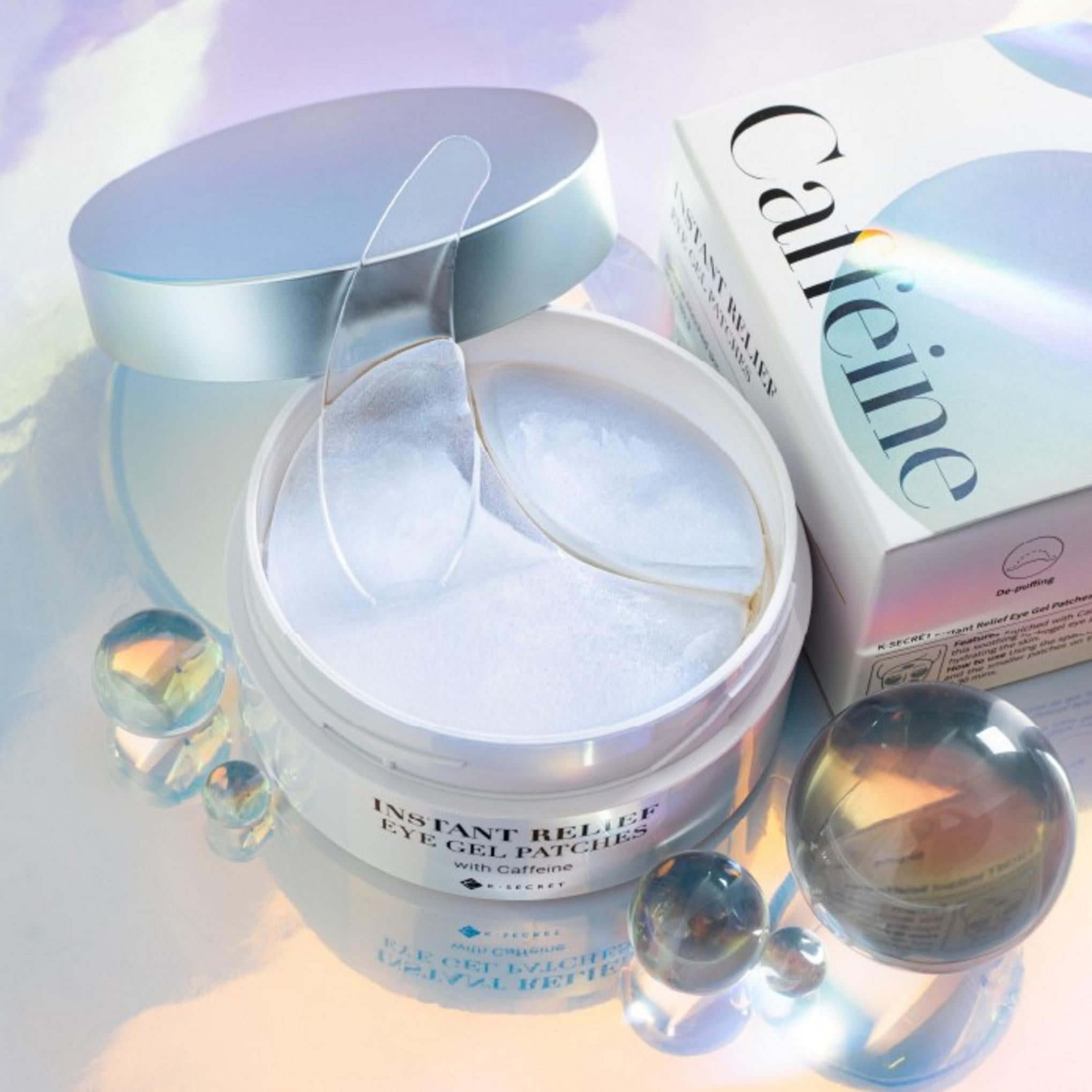 Parche para ojos con cafeína Ksecret (parche revitalizante) Cuidado del melasma Arrugas debajo de los ojos Levantamiento de arrugas glabelares