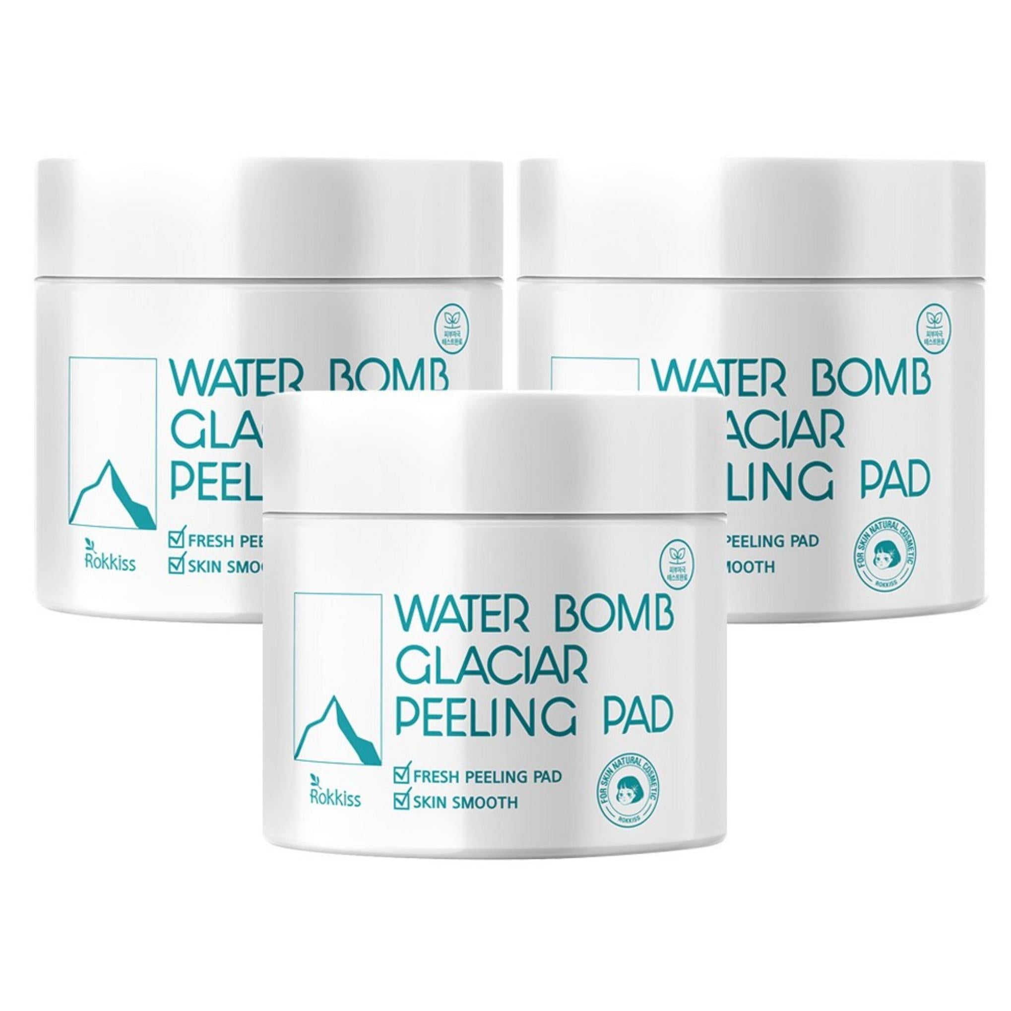 Rocky's Water Bomb Glacier Water Слабокислотные подушечки для пилинга, 70 листов