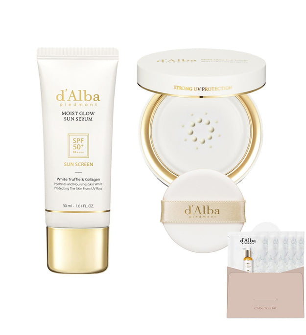 Dalba Moist Glow Sun Serum Pact Type SPF50+ PA++++ 13 ml + Tube Type 30 ml + Sérum Nettoyant 3 ml x 5p Coffret