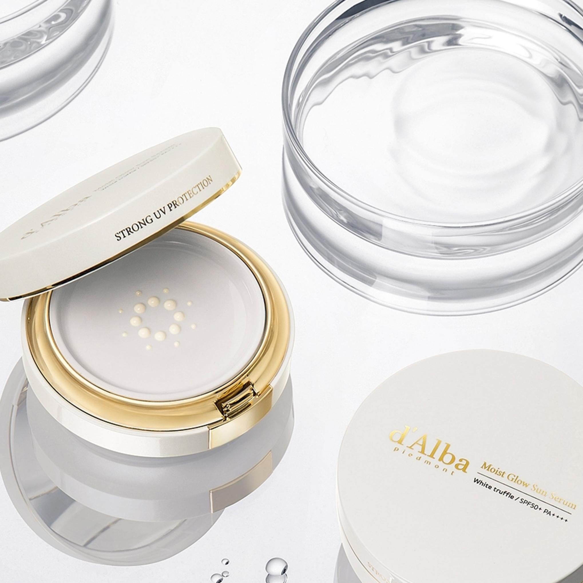 مصل الشمس Dalba Moist Glow Sun Serum من النوع SPF50+ PA++++ 13 مل + نوع أنبوب 30 مل + منظف مصل 3 مل × 5 قطع