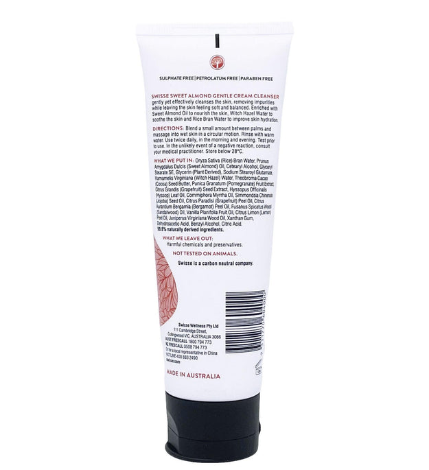 Swiss Skincare Sweet Almond Gentle Cream Cleanser Normal to Dry Skin