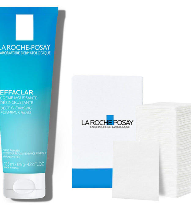 La Roche Posay Effaclar Deep Cleansing Foaming Cream 125ml + 40 Cotton Pads Set