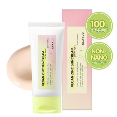 Crème solaire végétalienne au zinc Klavuu SPF50+ PA++++