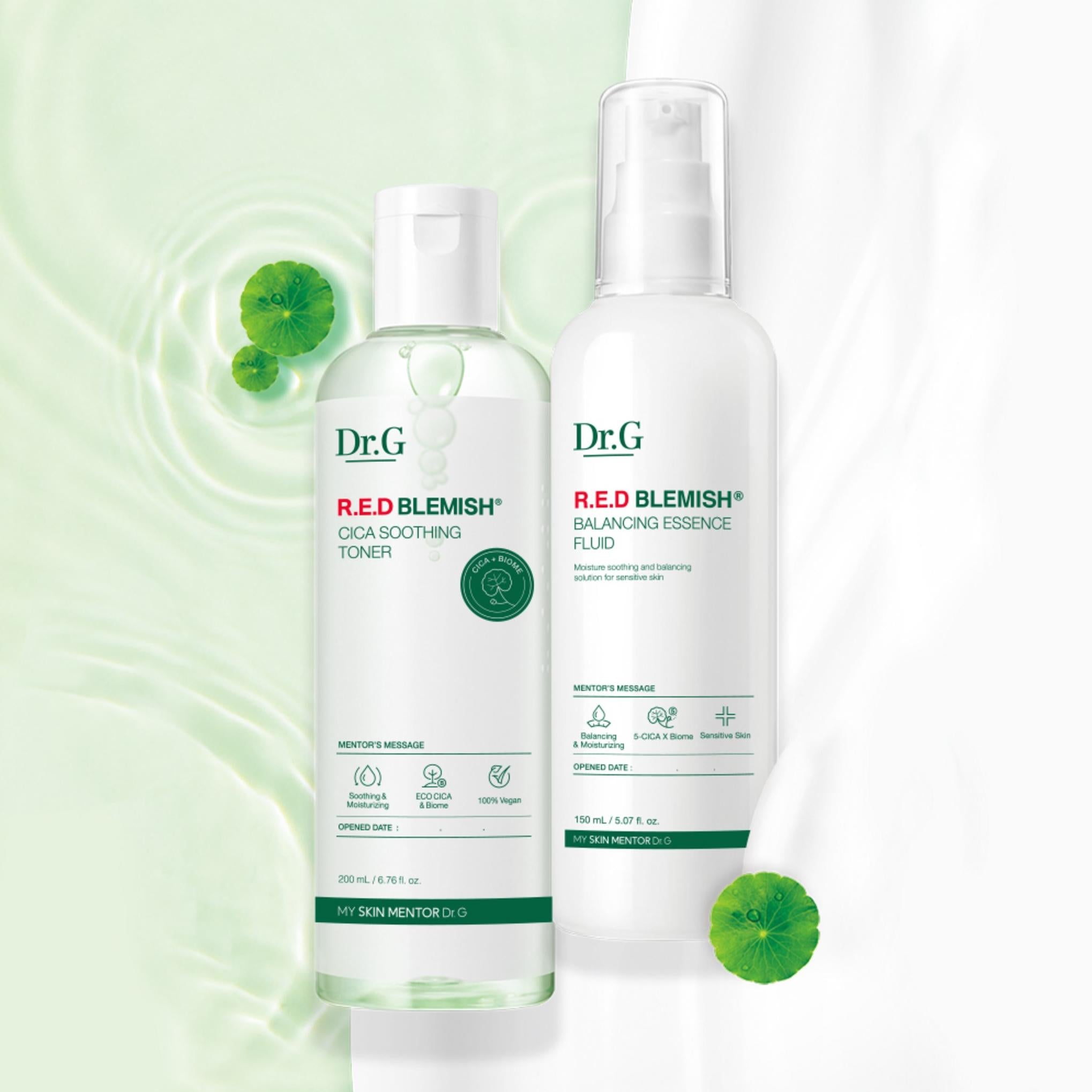 Dr.G Red Blemish Cica Soothing Toner 200ml + Essence Fluid 150ml Set