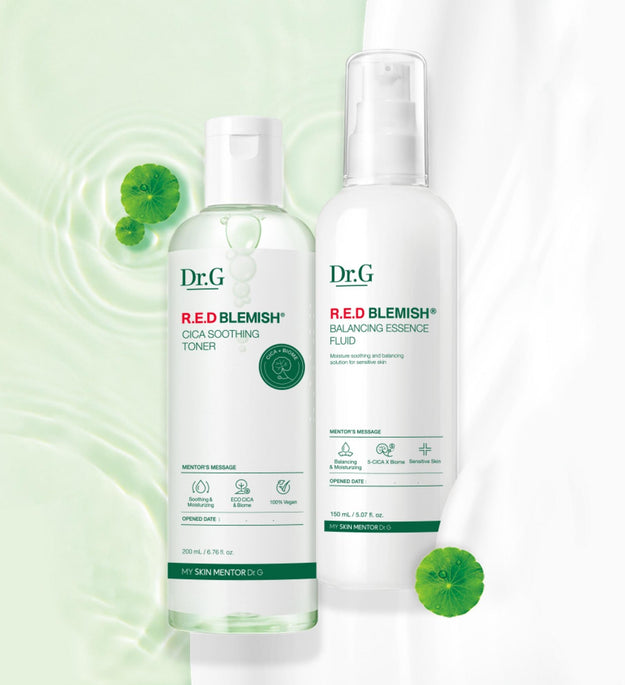 Dr.G Red Blemish Cica Soothing Toner 200ml + Essence Fluid 150ml Set