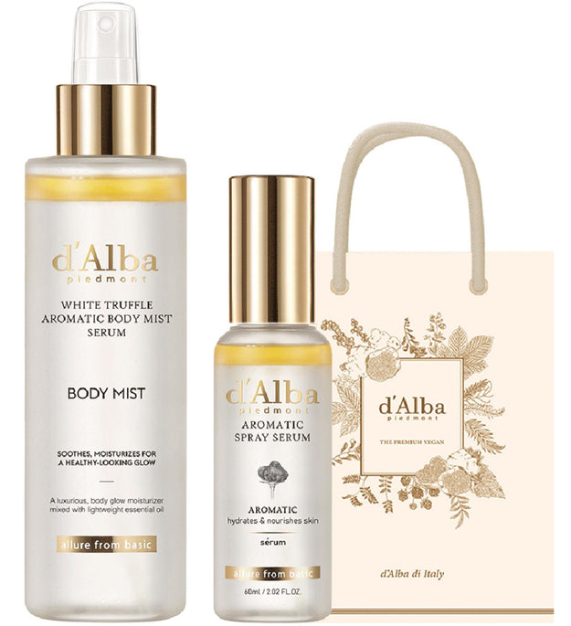 Dalba White Truffle First Aromatic Spray Serum 60ml + Aromatic Body Mist Serum 180ml + Gift Bag