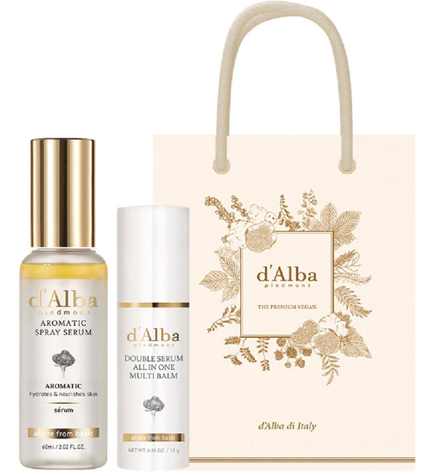 Dalba Premier Sérum Spray Aromatique à la Truffe Blanche 60 ml + Double Sérum Multi Baume Tout-en-Un 10 g + Sachet Cadeau