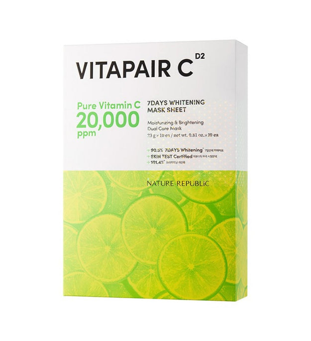Nature Republic Vitapair C 7 Day Whitening Mask Sheet (10 sheets)