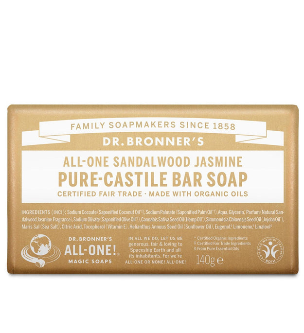 Dr. Bronner's Sandalwood Jasmine Pure Castile Bath Soap 140g