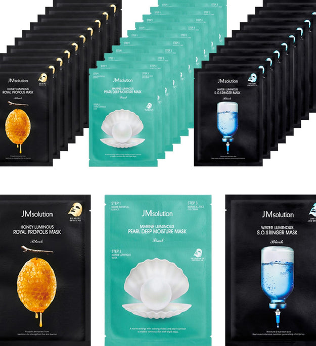 JM solution Mask Pack Honey Light 10p + Ringer Water Light 10p + Blue Light 10p Set