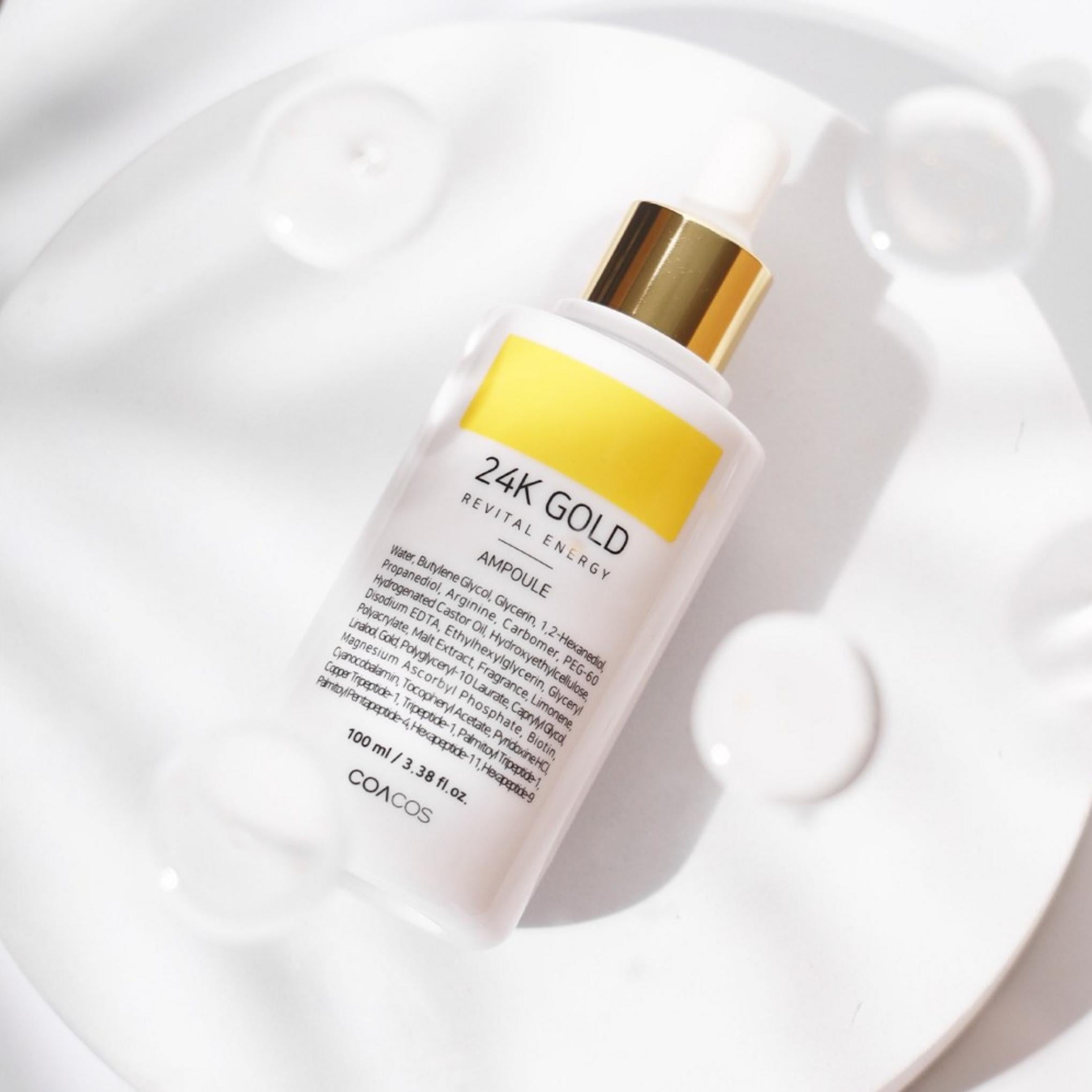 Coacos Hot Summer Hoseongcho Firming Pad Set / Houttuynia cordata Extrakt 200 ml + 24k Gold Ampulle 100 ml + 100 Crossel Pads