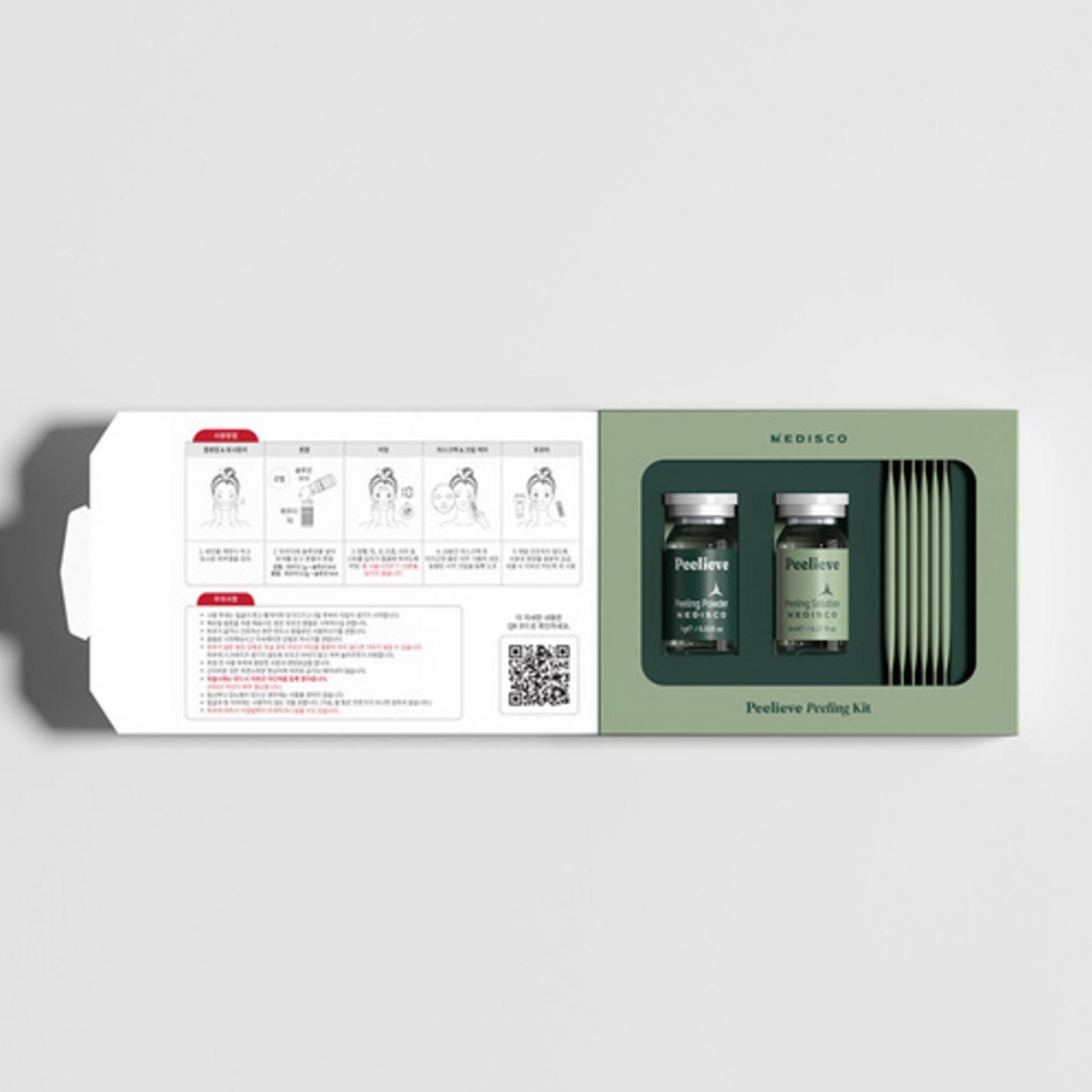 Kit de peeling herbal Medico Poudre exfoliante visage aux algues 1g + Solution 8ml + Crème Cica