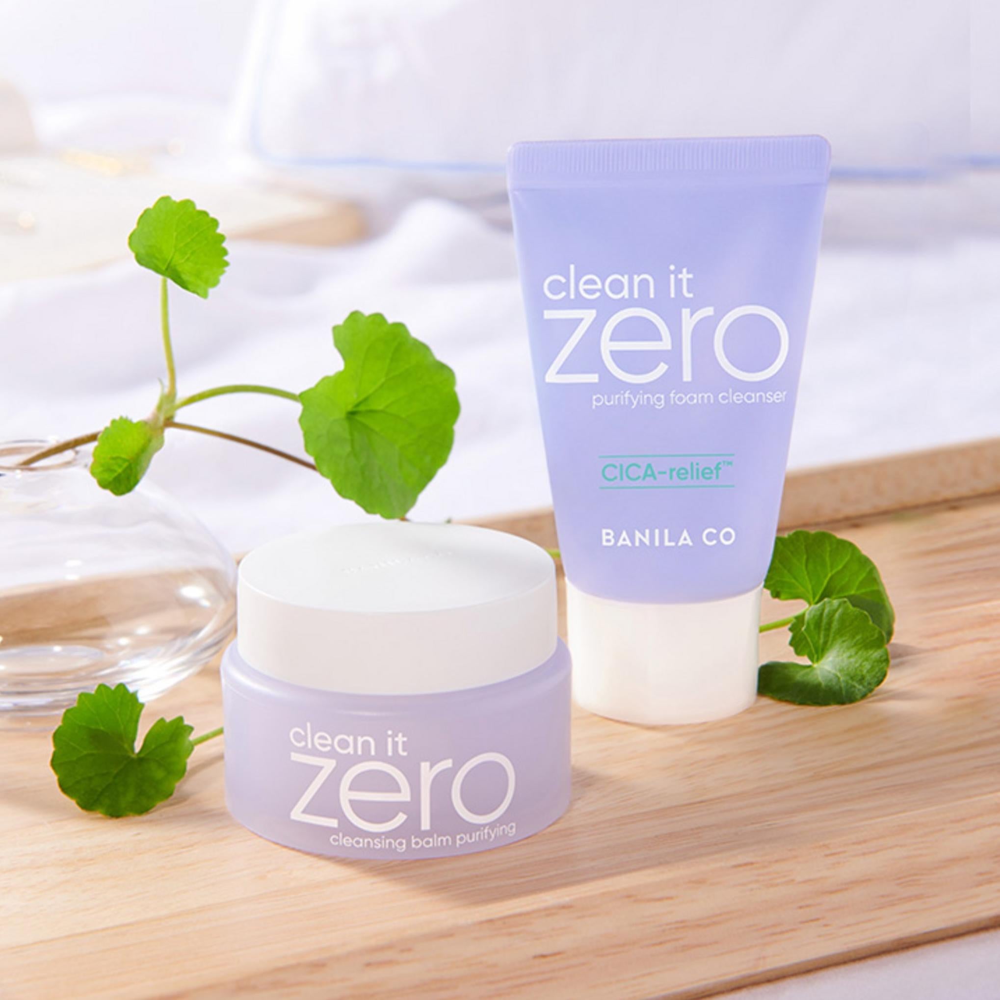 Banila co Clean it Zero Arındırıcı Süper Rölyef Çift Temizleyici Başlangıç ​​Temizleme Balsamı 25ml + Köpük Temizleyici 30ml Set