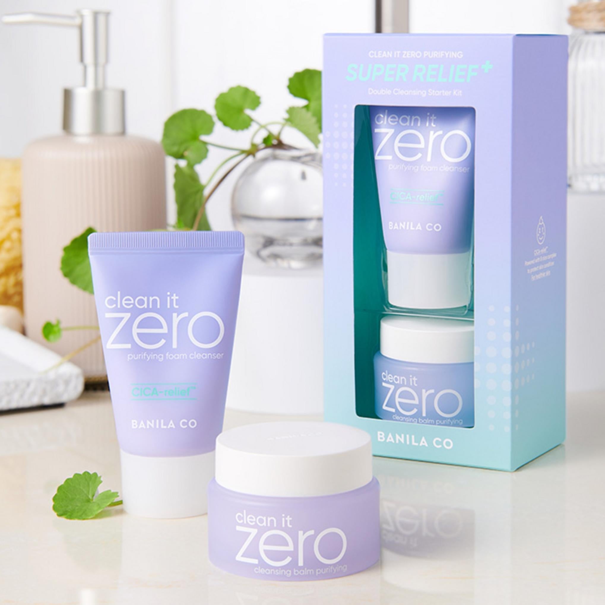 Banila co Clean it Zero Arındırıcı Süper Rölyef Çift Temizleyici Başlangıç ​​Temizleme Balsamı 25ml + Köpük Temizleyici 30ml Set
