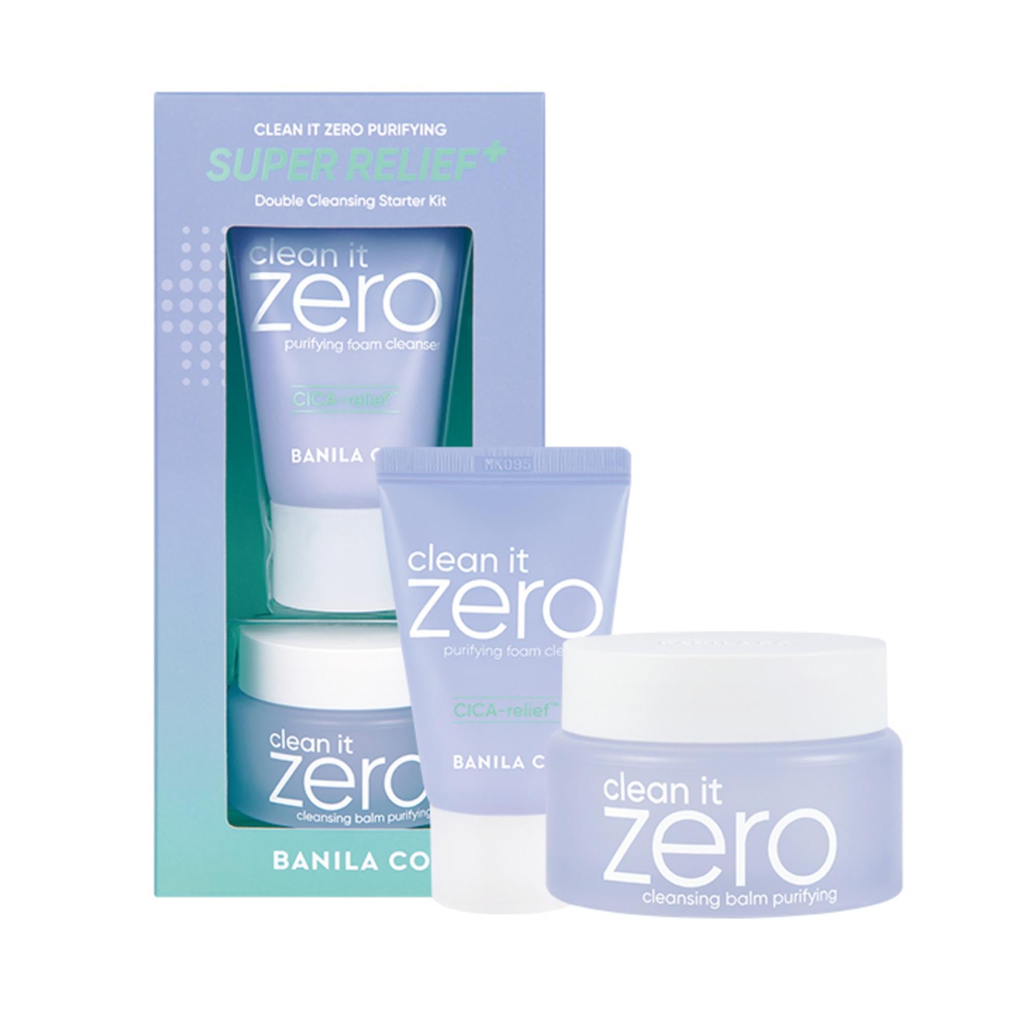 Banila co Clean it Zero Arındırıcı Süper Rölyef Çift Temizleyici Başlangıç ​​Temizleme Balsamı 25ml + Köpük Temizleyici 30ml Set