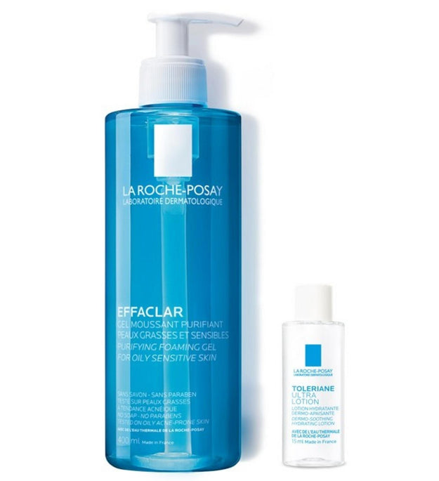 La Roche Posay Trouble Care Cleanser Effaclar Purifying Foaming Gel 400ml + Tolerian Ultra Lotion 15ml
