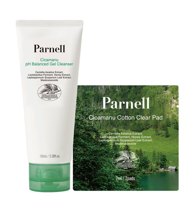 Parnell Cicamanu Weak Acidic Gel Cleanser 100ml + Clear Pad 2p Set