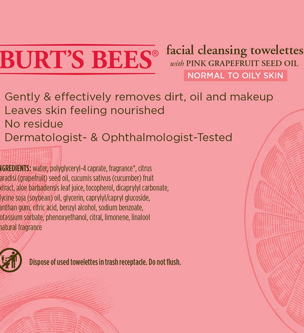 Burt's Bees Facial Cleansing Towelette 17.5 x 18.7cm