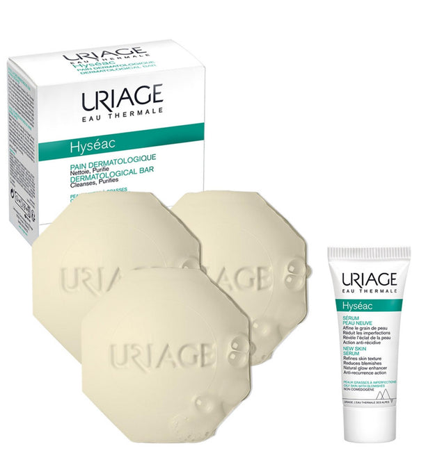 Uriage Ijeak Weak Acid Cleansing Bar 100g x 3p + New Skin Serum 5ml Set