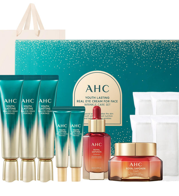 AHC Youth Lasting Real Eye Cream for Face Wrinkle Care Set + Shopping Bag