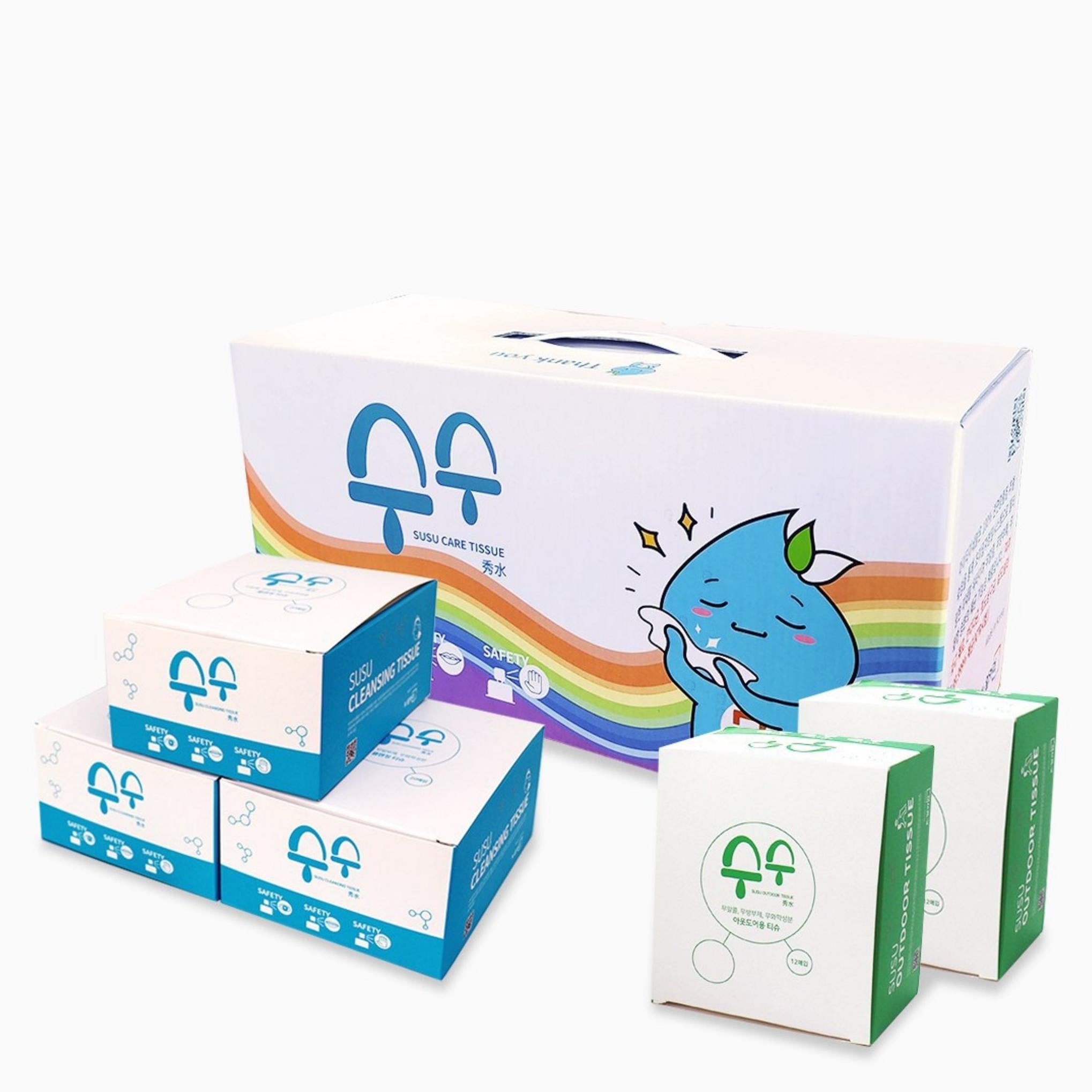 Set regalo con fazzoletti bagnati per esterni, regalo Chuseok per l'inaugurazione della casa, per la pulizia dell'ospedale