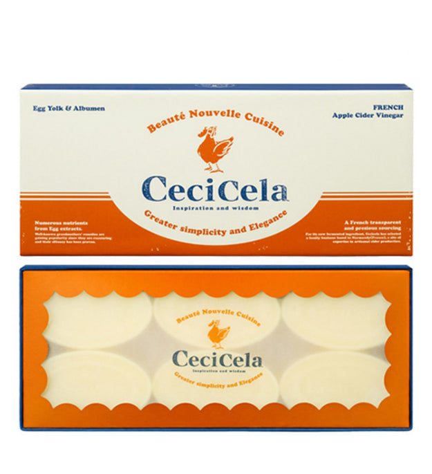 Cecisella Beauty Bar Jabón de vinagre de cedro de manzana y huevo francés de Normandía