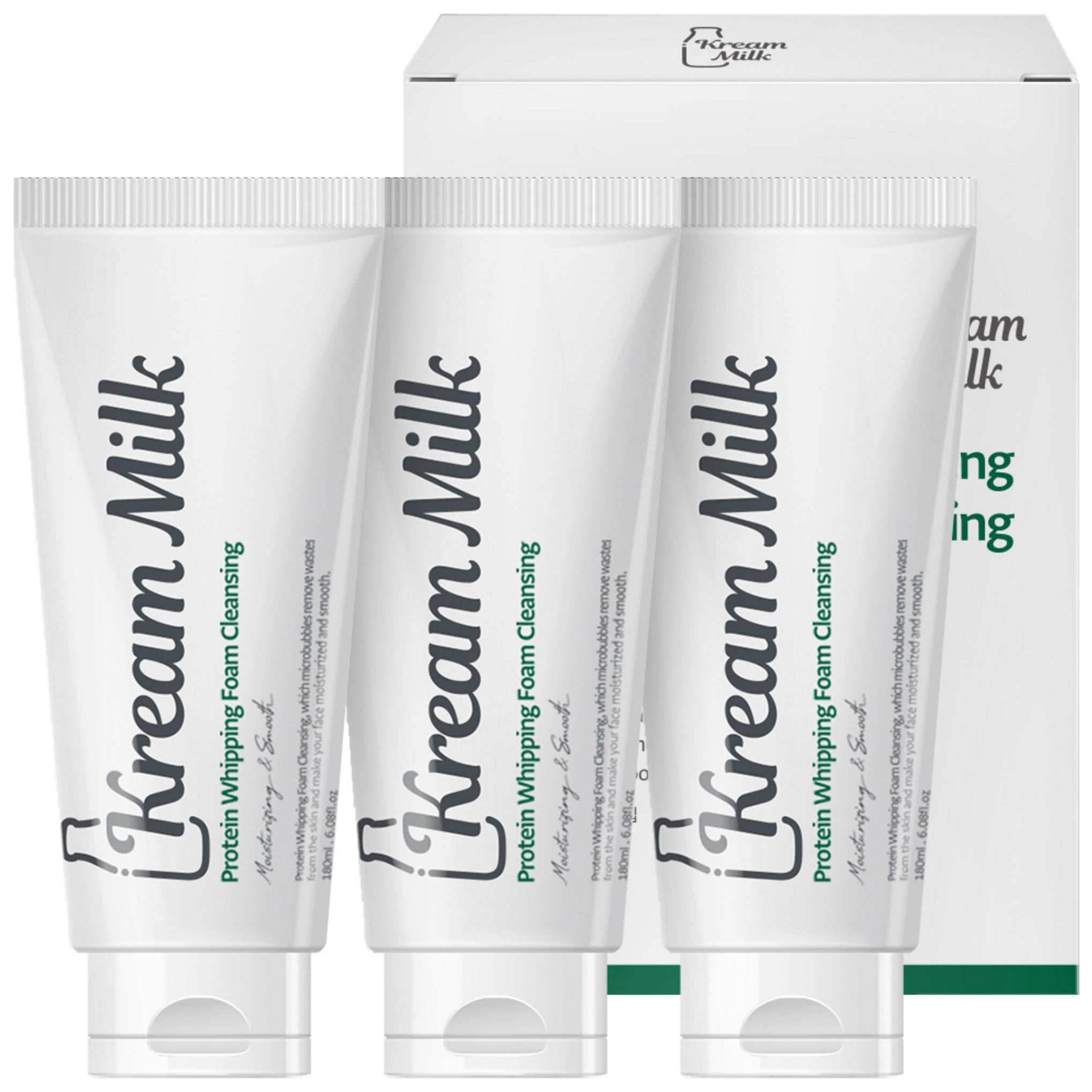 رغوة التنظيف المخفوقة ببروتين الحليب، 3 قطع