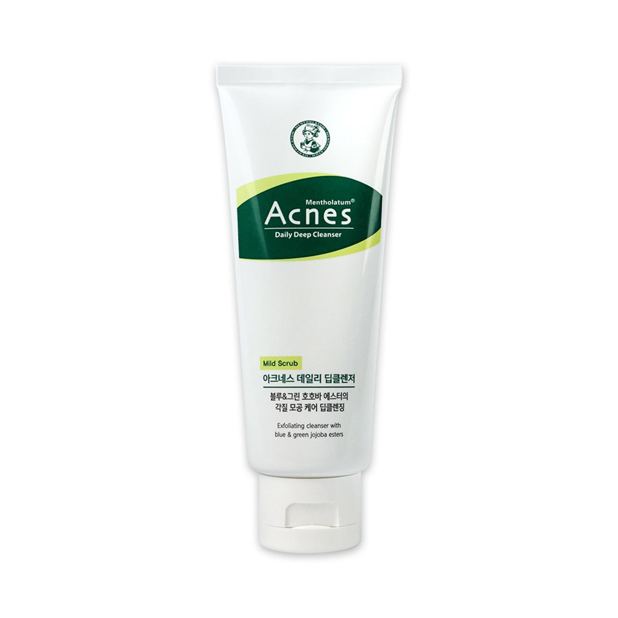 Mentholatum Acnes Daily Deep Cleanser 100g x 2ea + شريط تعقيم ممحاة 10 ورقات