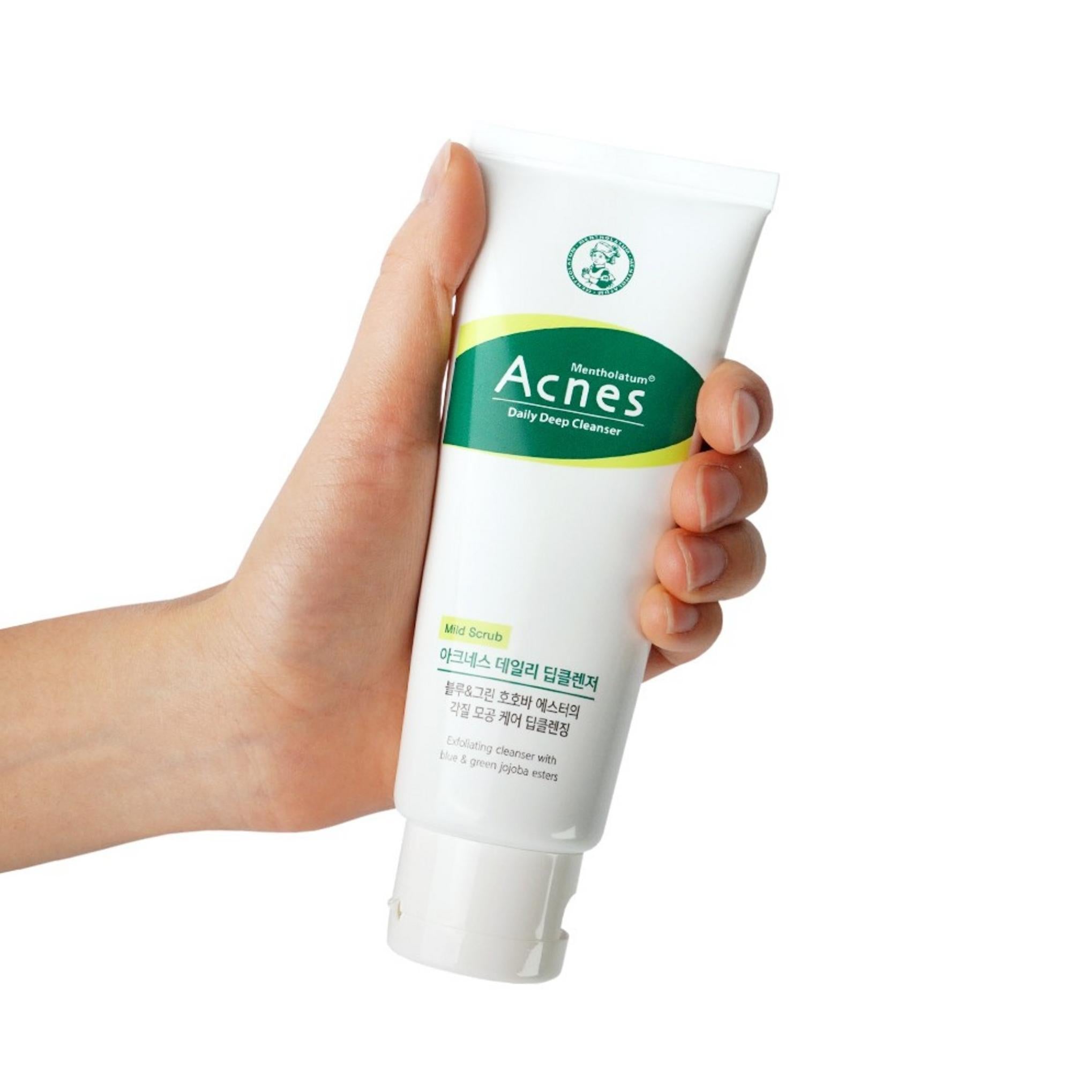 Mentholatum Acnes Daily Deep Cleanser 100g x 2ea + شريط تعقيم ممحاة 10 ورقات