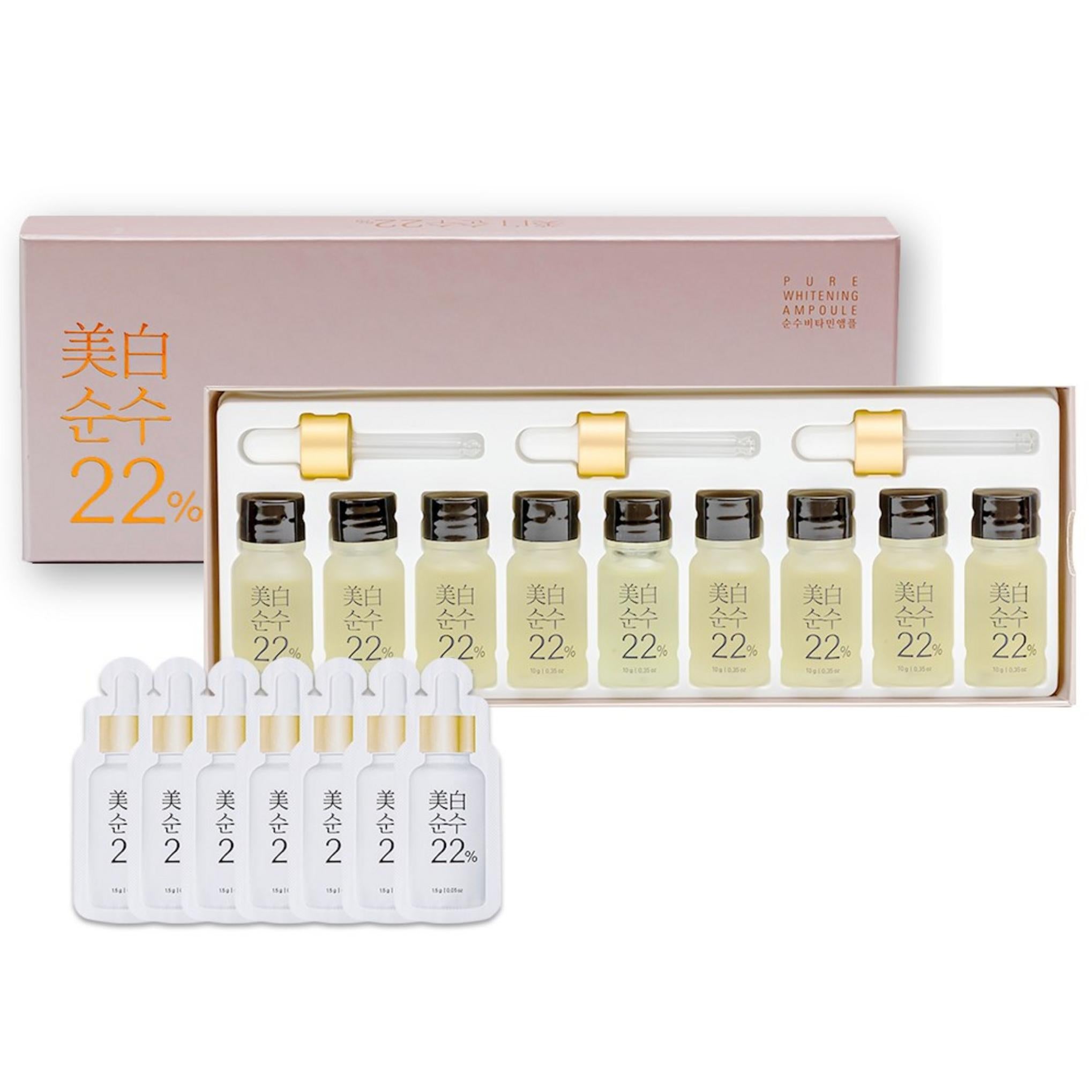 New Whitening Pure 22% Season 3 British Vitamin Whitening Whitening Ampoule Original Product (10g) + Pouch Ampoule