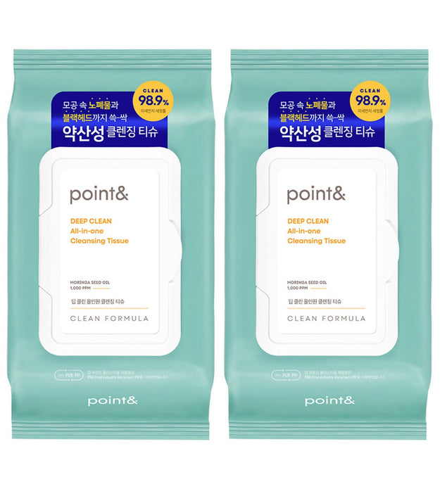 Point and Deep Clean All-in-One Cleansing Tissue 80 sheets 2p