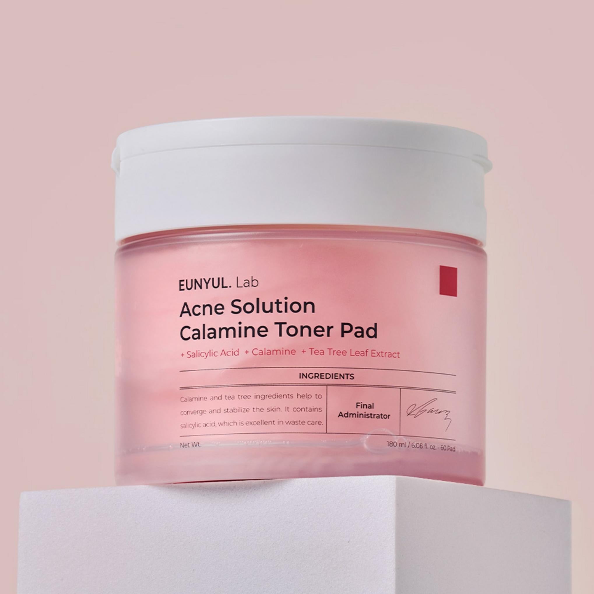Eunyul Lab Solução para Acne Calamine Toner Pad 180ml