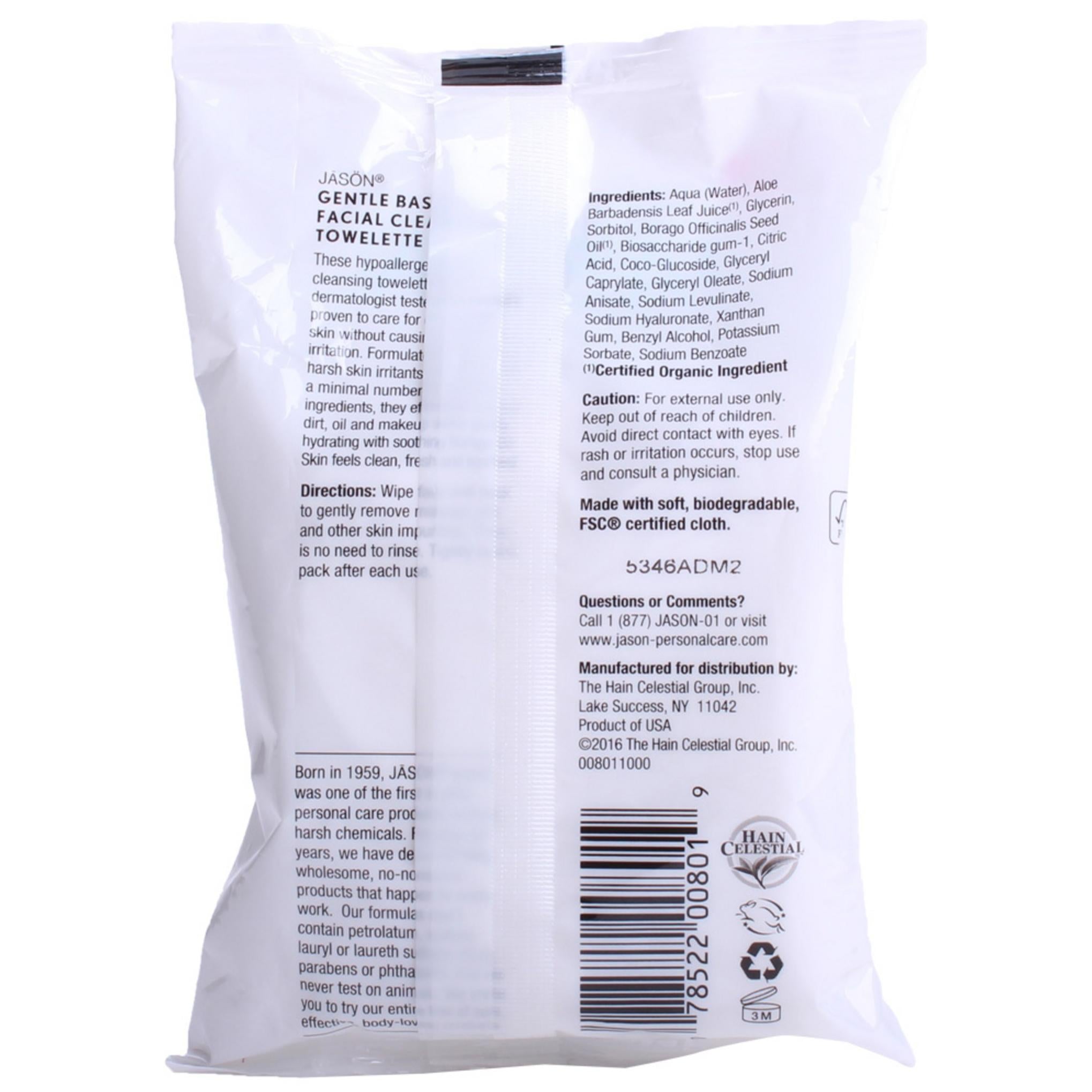 Очищающая салфетка для лица Jason Natural Gentle Basic
