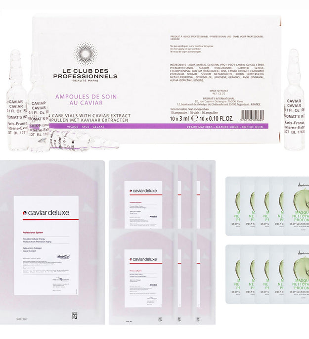 Matricol Skin Power Solution Whitening Vitamin Set Caviar Deluxe Skin Zone 7 sheets + Oligo Dummy Caviar Ampoule 1 Box + Deep Cleansing Sachet 5ml x 10p
